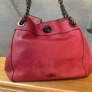 Coach Fuchsia Leather Shoulder Bag